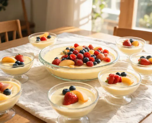 Glass dessert and serving bowls