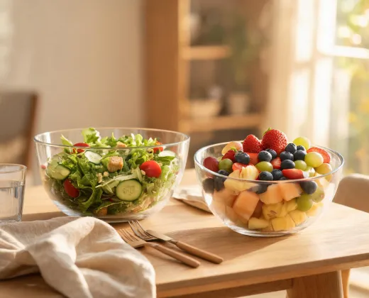 Glass serving bowls