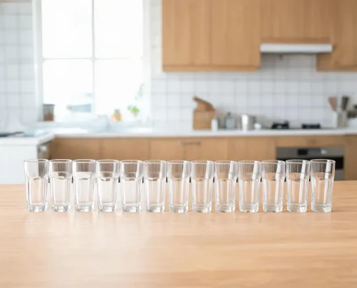Classic clear drinking glasses