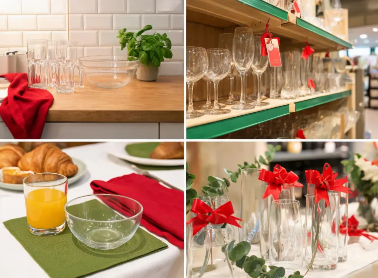 Glassware used across home retail and hospitality settings
